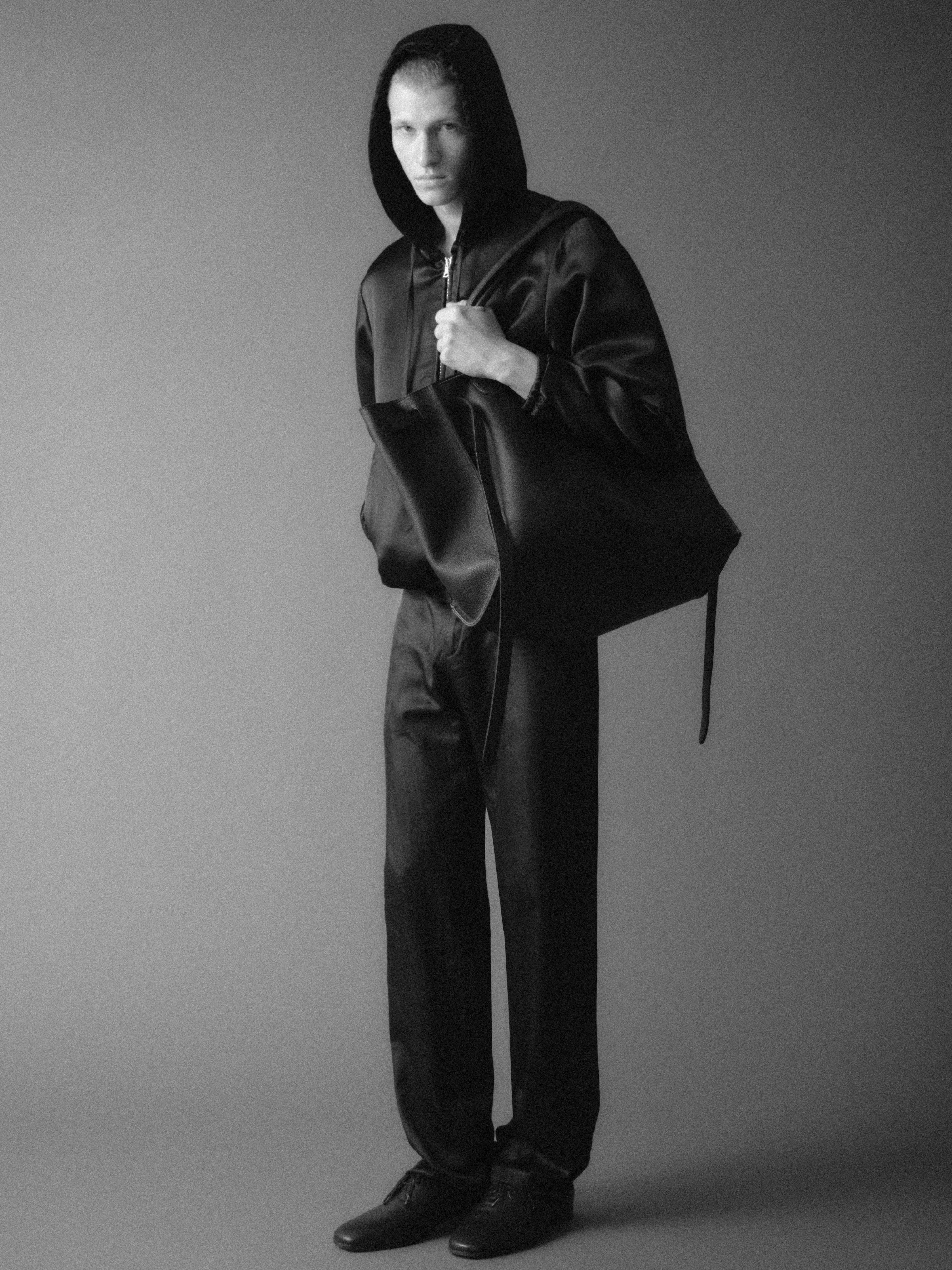 Fred Satin 5-Pocket Trousers in Viscose, Wool & Cotton - Image 3